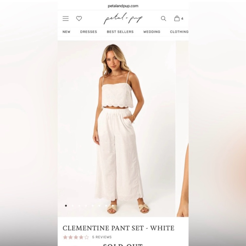 Petal & Pup White Strapless Jumpsuit with Wide-Leg Design